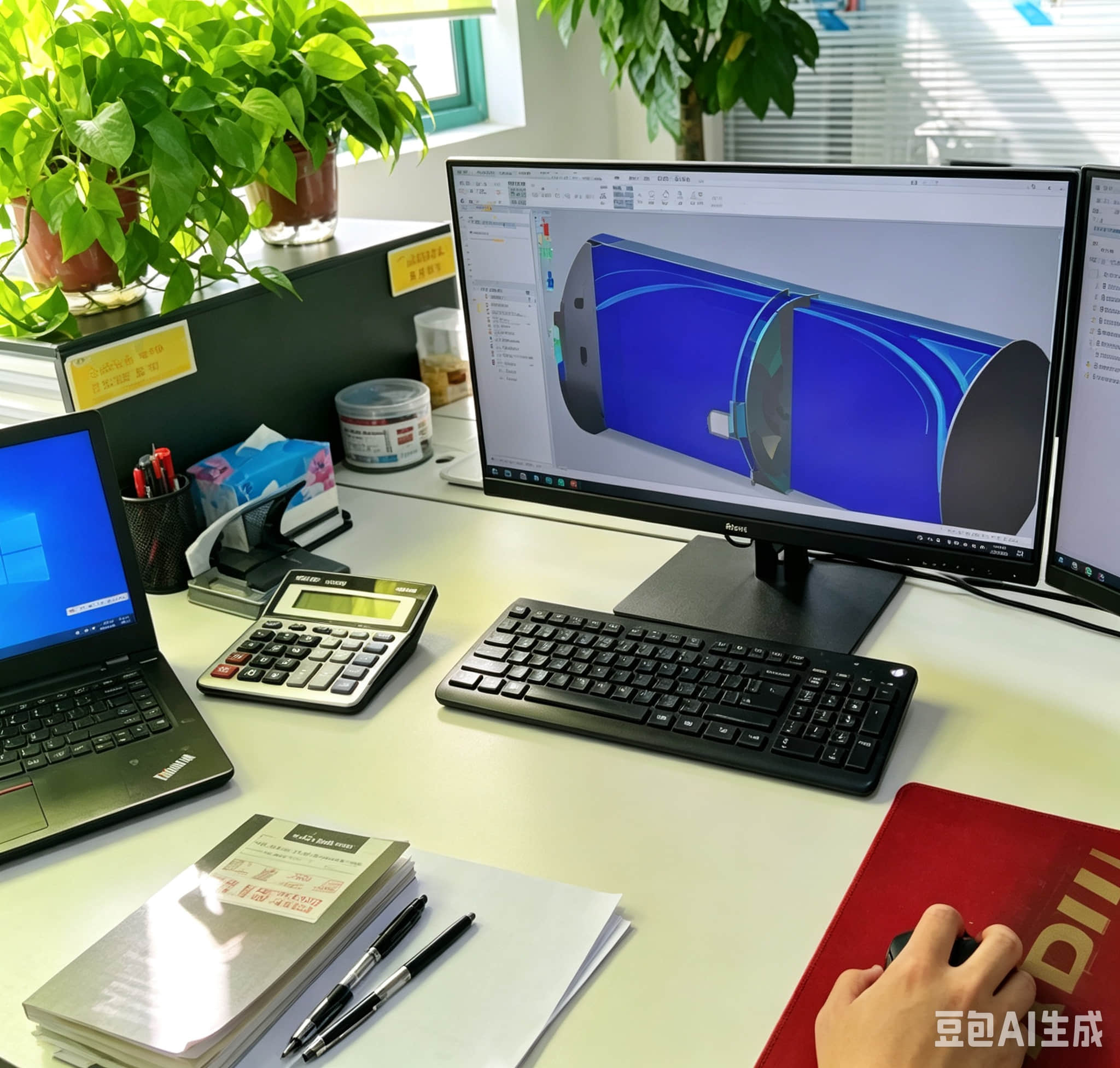 A technical engineer uses finite element analysis to optimize the structure of an industrial damper.